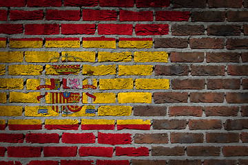 Image showing Brick wall texture with flag