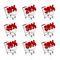 Image showing Shopping carts with discount prices