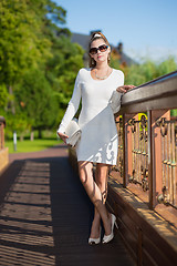 Image showing Pretty woman in white dress
