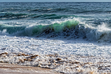 Image showing Wave of the Sea on the Sand Beach