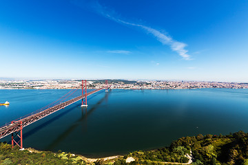 Image showing 25 de Abril Cable-stayed Bridge over Tagus River