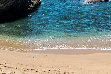 Image showing Wave of the Sea on the Sand Beach