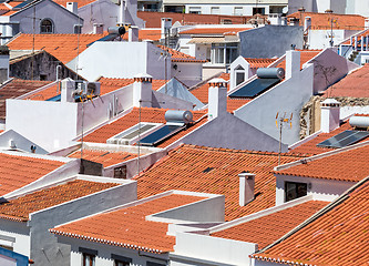 Image showing White Houses and Red Tile Roofs