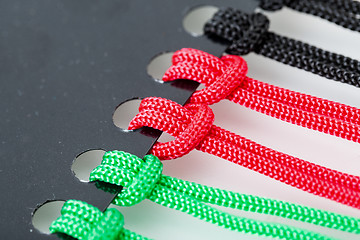 Image showing Knots on the Colorful Cords