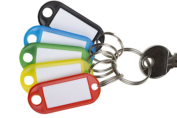 Image showing One key with five tags