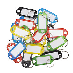 Image showing Plastic key tags of various colors