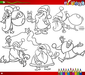 Image showing christmas themes santa coloring page