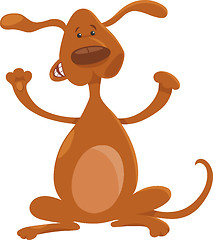 Image showing happy playful standing dog cartoon