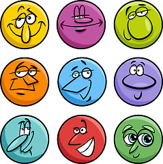 Image showing characters faces cartoon illustration set