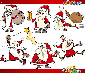 Image showing santa and christmas cartoon set