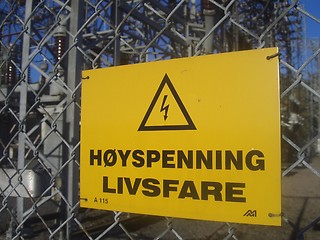 Image showing High voltage sign