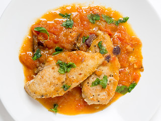 Image showing Provencal chicken from above