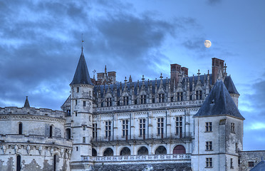 Image showing Amboise Castle with The Moon Above