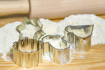 Image showing cookie cutters for Christmas bakery 