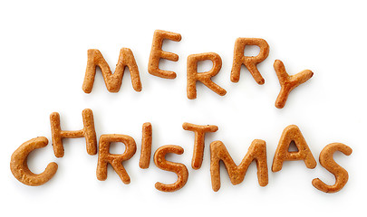 Image showing Gingerbread words Merry Christmas