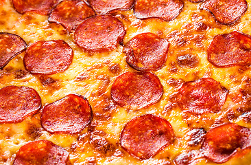 Image showing Pepperoni pizza closeup