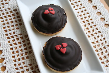 Image showing Pastry with chocolate and marzipan