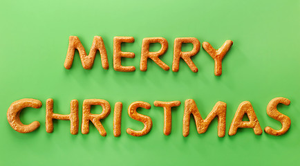 Image showing Gingerbread words Merry Christmas