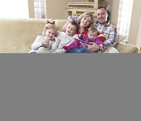 Image showing happy young family at home