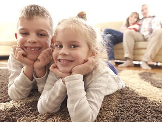 Image showing happy young family at home