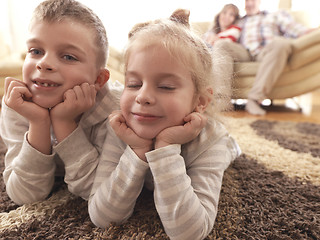 Image showing happy young family at home