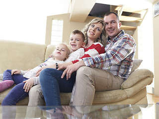 Image showing happy young family at home