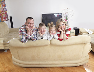 Image showing happy young family at home