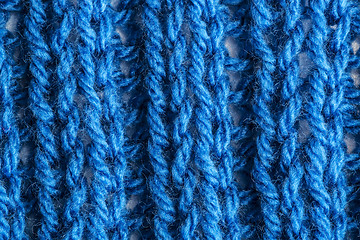 Image showing Closeup of blue wool