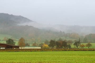 Image showing misty autumn scenery
