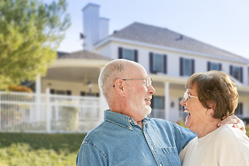 Image showing Happy Senior Couple in Front Yard of House