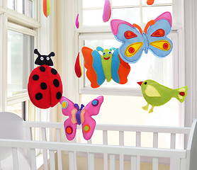 Image showing Butterflies, ladybug and bird