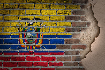 Image showing Dark brick wall with plaster - Ecuador