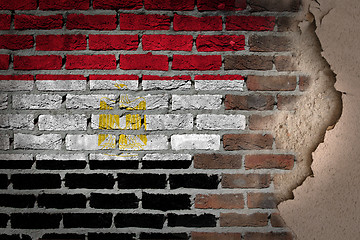 Image showing Dark brick wall with plaster - Egypt