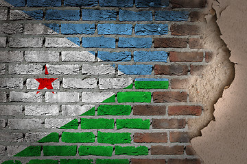 Image showing Dark brick wall with plaster - Djibouti