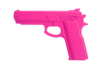 Image showing Pink training gun isolated on white