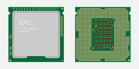 Image showing CPU. Central processing unit. Computer chip or microchip.