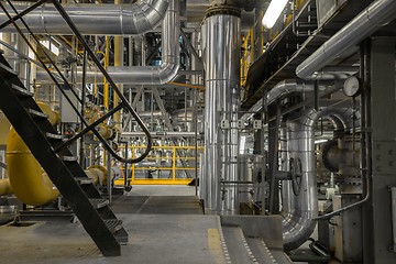 Image showing Industrial pipes in a thermal power plant