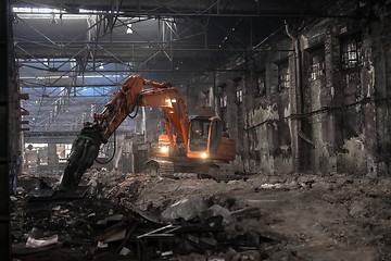 Image showing Industrial interior with bulldozer inside