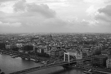 Image showing Aerial view of Budapest with Danube