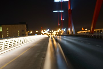 Image showing Empty bridge at night