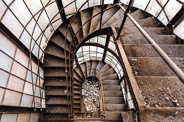 Image showing Industrial staircase going up