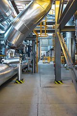 Image showing Industrial pipes in a thermal power plant