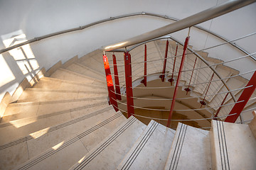 Image showing Upside view of a spiral staircase