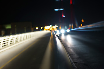 Image showing Empty bridge at night