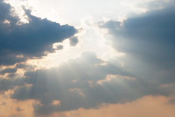 Image showing Dramatic sky with beautiful sunset