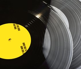 Image showing Black vinyl records stacked up