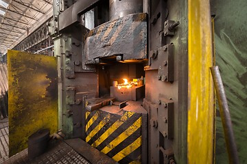 Image showing Hot iron in smeltery