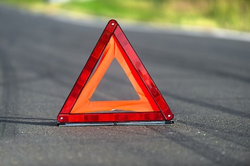 Image showing Red triangle of a car