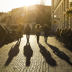 Image showing Terracing in Ljubljana city center.