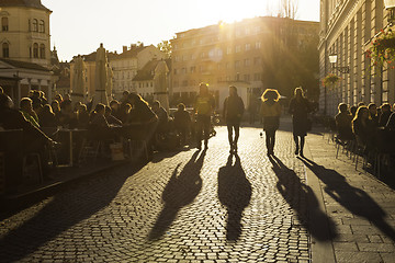 Image showing Terracing in Ljubljana city center.